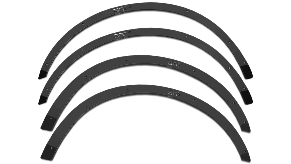 FB-5100 – BODY ARMOR Fender Flare Delete, Full Covereage Powder Coated Black Steel Set of 4 Bolt On With Countersunk ...
